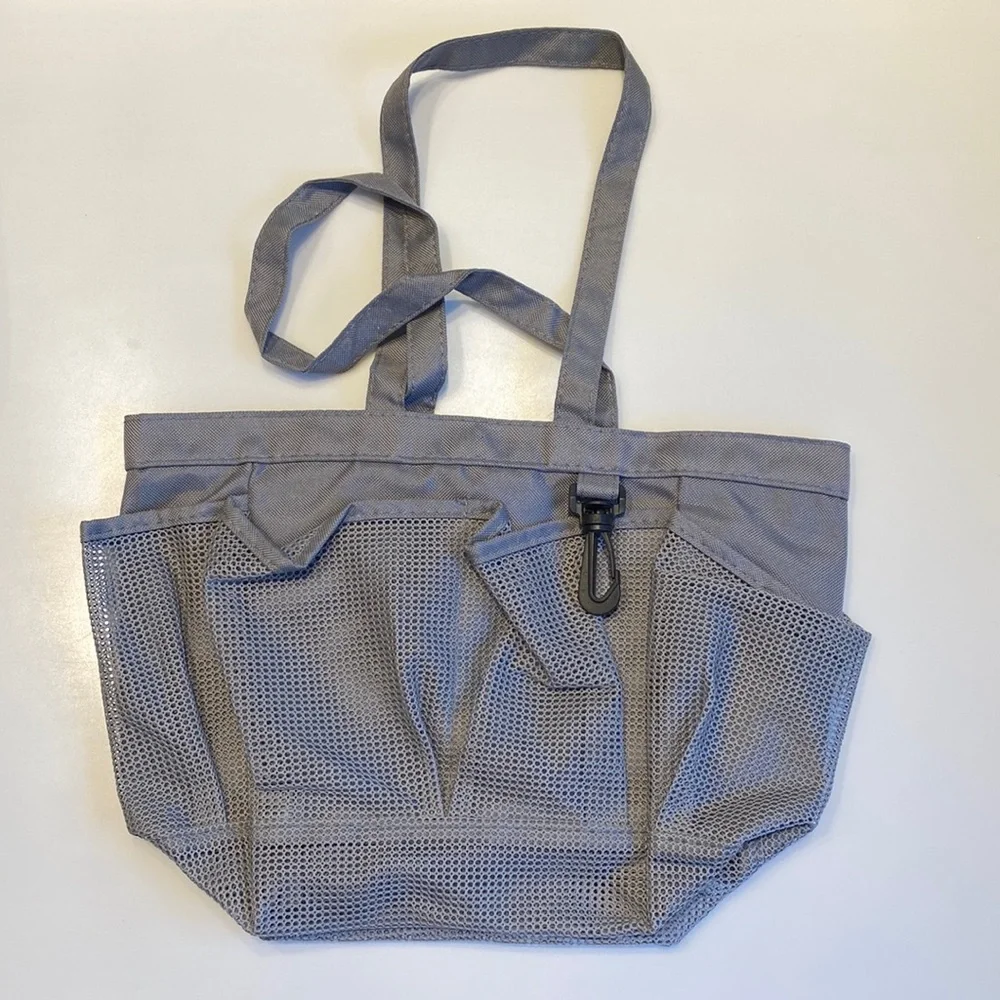 Portable Mesh Shower Dorm Caddy Tote Hanging Toiletry Bath Organizer with Clip - Picture 2 of 9